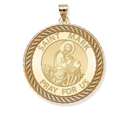 Saint Mark Round Rope Border Religious Medal