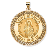 Saint Monica Round Rope Border Religious Medal