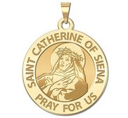 Saint Catherine of Siena Round Religious Medal    EXCLUSIVE 