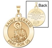 Saint Gerard Round Religious  Motherhood  Prayer Double Sided Religious Medal