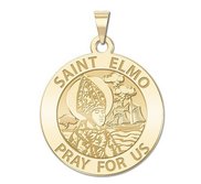 Saint Elmo Round Religious Medal   EXCLUSIVE 