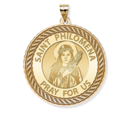 Saint Philomena Round Rope Border Religious Medal