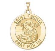 Saint Cecilia Round Religious Medal  Piano Organ     EXCLUSIVE 