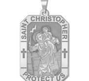 Saint Christopher Rectangular Tag Religious Medal  EXCLUSIVE 