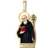 Saint Benedict Outlined Religious Medal  Color EXCLUSIVE 