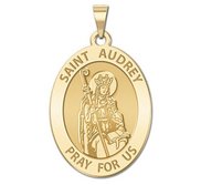 Saint Audrey Oval Religious Medal  EXCLUSIVE 