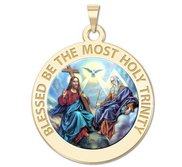 Holy Trinity Round Religious Medal   EXCLUSIVE Color 