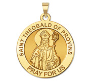 Saint Theobald of Provins Round Religious Medal