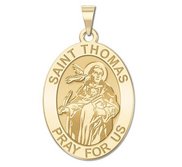 Saint Thomas Aquinas   Oval Religious Medal  EXCLUSIVE 