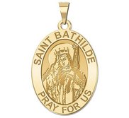 Saint Bathilde Oval Religious Medal  EXCLUSIVE 