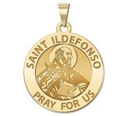 Saint Ildefonso Round Religious Medal   EXCLUSIVE 