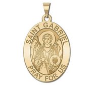 Saint Gabriel Oval Religious Medal   EXCLUSIVE 