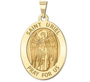 Saint Uriel   Oval Religious Medal  EXCLUSIVE 