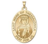 Saint Irene of Thessalonica OVAL Religious Medal   EXCLUSIVE 