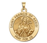 Saint Francis of Assisi Traditional Round Religious Medal  EXCLUSIVE 