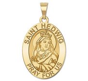 Saint Hedwig OVAL Religious Medal   EXCLUSIVE 