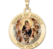 Queen of Angels Religious Medal  Color EXCLUSIVE 