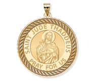 Saint Jude Round Rope Border Religious Medal