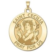 Saint Cecilia Round Religious Medal  Singing     EXCLUSIVE 