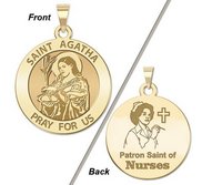 Saint Agatha  Nurse  Round Religious Medal   EXCLUSIVE 