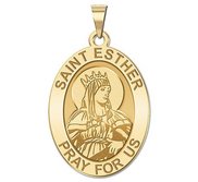 Saint Esther Religious Oval Medal   EXCLUSIVE 