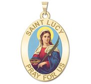 Saint Lucy Religious Medal   Color EXCLUSIVE 