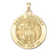 Saint Gregory Round Religious Medal  EXCLUSIVE 