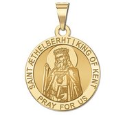 Saint AEthelberht Round Religious Medal   EXCLUSIVE 