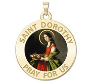 Saint Dorothy Round Religious Medal  Color EXCLUSIVE 