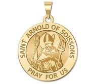 Saint Arnold of Soissons Round Religious Medal  EXCLUSIVE 