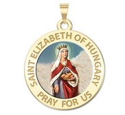 Saint Elizabeth of Hungary Round Religious Color Medal  EXCLUSIVE 