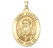 Saint Cletus Religious Medal   Oval  EXCLUSIVE 