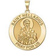 Saint Helladius Round Religious Medal   EXCLUSIVE 