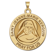 Saint Jeanne Marie Kerguin Round Religious Medal  EXCLUSIVE 