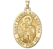 Saint Stanislaus Kostka   Oval Religious Medal  EXCLUSIVE 