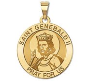 Saint Genebald II Round Religious Medal    EXCLUSIVE 