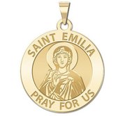 Saint Emilia Round Religious Medal   EXCLUSIVE 