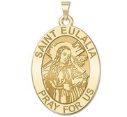 Saint Eulalia Oval Religious Medal   EXCLUSIVE 