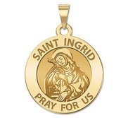 Saint Ingrid Round Religious Medal  EXCLUSIVE 