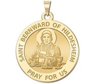 Saint Bernward of Hildesheim Round Religious Medal  EXCLUSIVE 