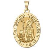 Saint Gregory Thaumaturgus Oval Religious Medal  EXCLUSIVE 