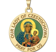 Our Lady of the Czestochowa Round Religious Medal Color