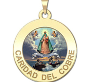 Caridad Del Cobre Round Religious Medal Color