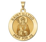 Saint Illtud Round Religious Medal   EXCLUSIVE 