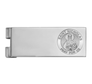 Stainless Steel Engravable Saint Nicholas Money Clip