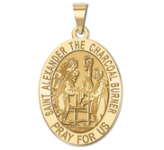 Saint Alexander the Charcoal Burner Oval Religious Medal  EXCLUSIVE 