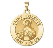 Saint Colette Round Religious Medal    EXCLUSIVE 