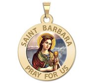 Saint Barbara Round Religious Medal  EXCLUSIVE 