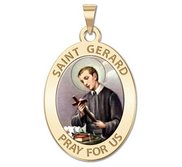 Saint Gerard Oval Religious Medal   Color EXCLUSIVE 