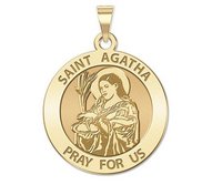 Saint Agatha Round Religious Medal   EXCLUSIVE 